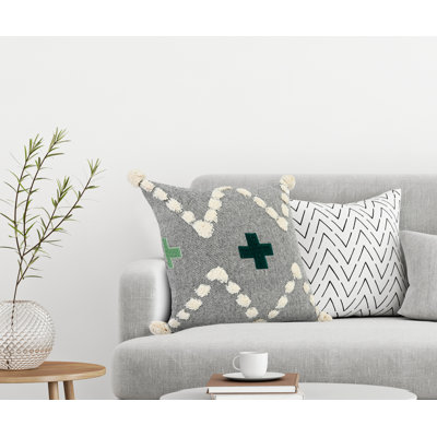 Housse et insert de coussin carré 100% coton Dicha