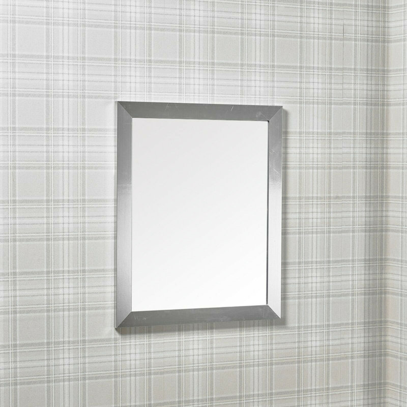 Aspasius Wood Flat Wall Mirror, Grey