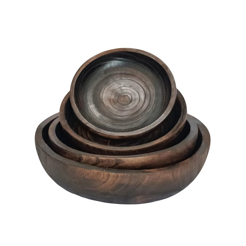 Plateaux gigognes profonds en bois "Leavenworth" (ensemble de 4 assortis)
