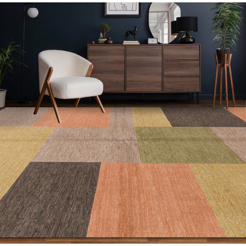 Hand Woven Wool Geometric Area Rug