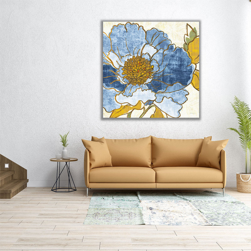 Camille pivoine I - reproduction d'art sur toile, H 12 po x l 12 po
