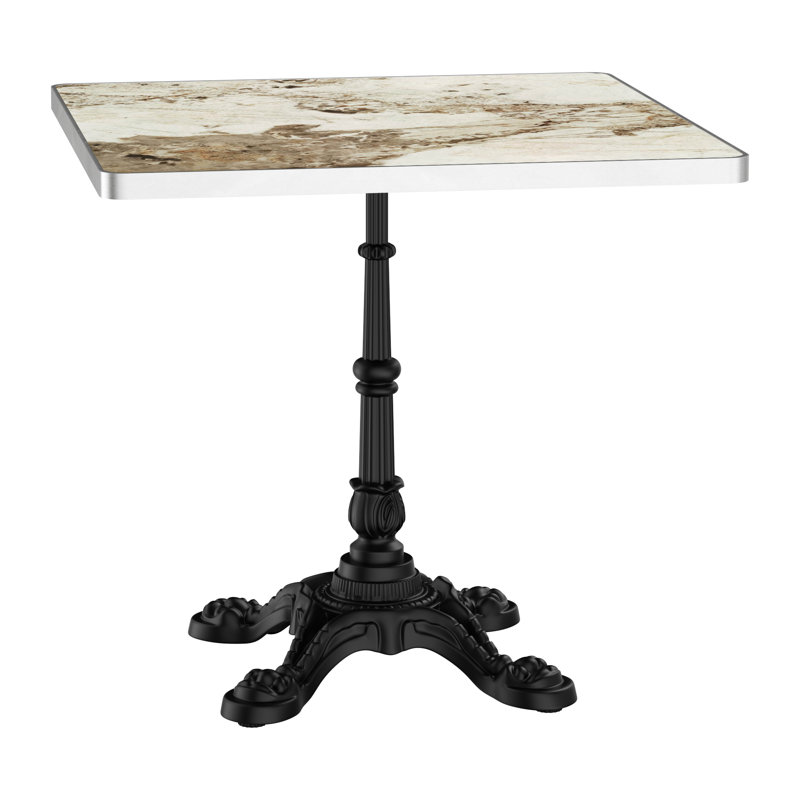 Table de salle à manger carrée 31,5 po Tulip, H 28,28 po x l 31,48 po x P 31,48 po, Gris clair / noir