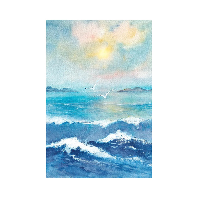 Ocean View by Viviana Gonzalez - Wrapped Canvas Painting, 20.32 cm H x 30.48 cm W