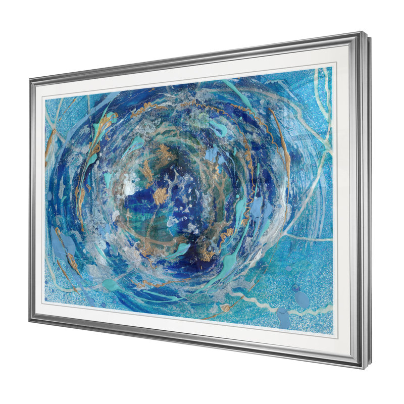 « waterspout i », reproduction, H 22 po x l 30 po x P 1,5 po, Cadre argenté