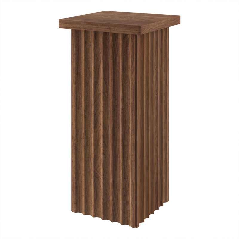 Bourne 10.75in Wide Square Side Table, Satin Walnut