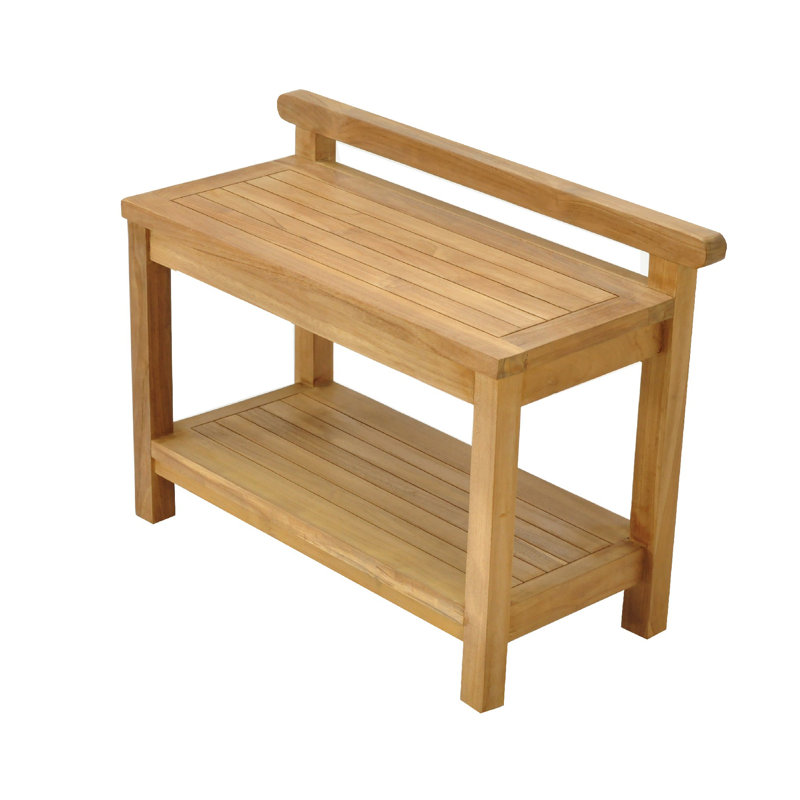Whitfield 24'' W Teak Shower Bench, 18" H x 24" W x 13" D