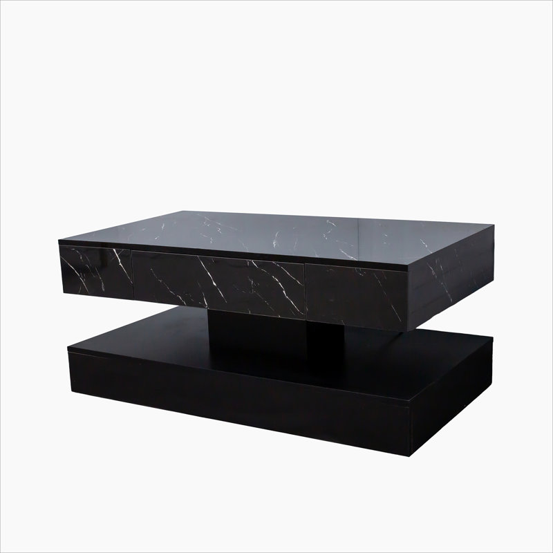 Table basse à DEL ultrabrillante, Noir, noir, noir, noir