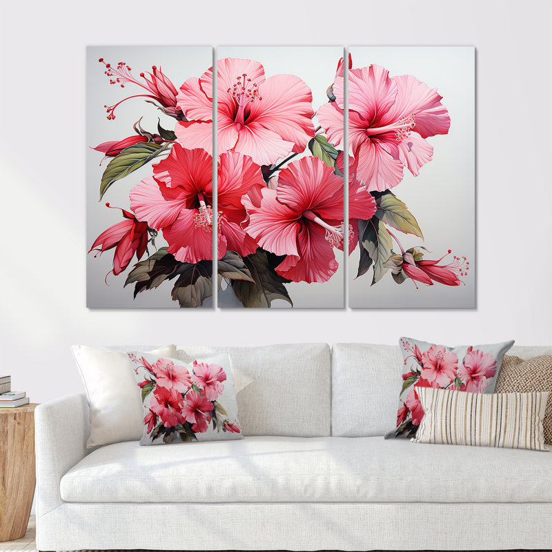 Hibiscus rose Minimalisme Dream I - Hibiscus, H 32 po x l 48 po x P 1 po