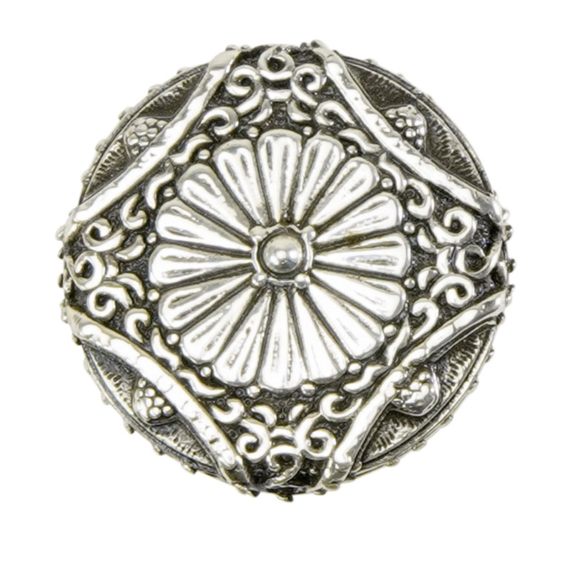 BRISTOL MINI KNOB; BURNISHED, Silver