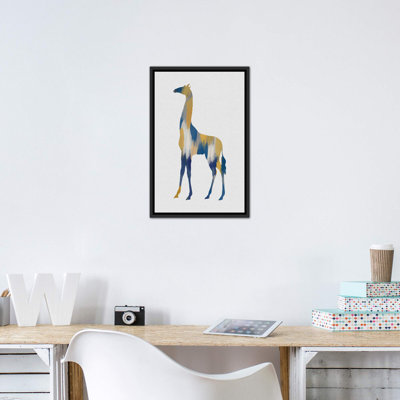 Girafe bleue et jaune - impression