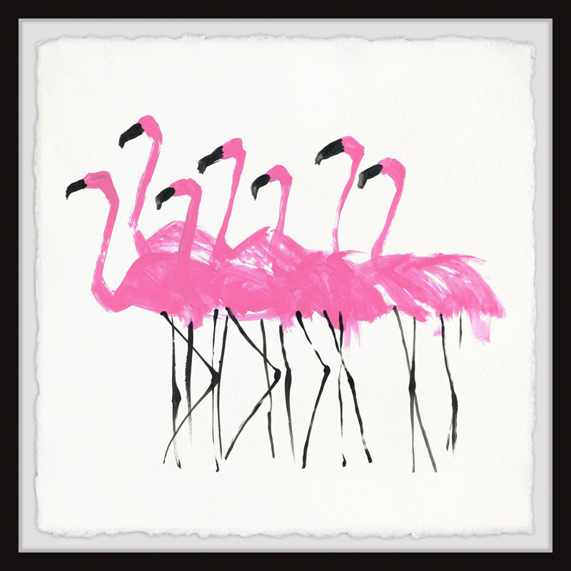 Sexy Flamingos by Parvez Taj - Single Picture Frame Painting, 51cm H x 51cm W