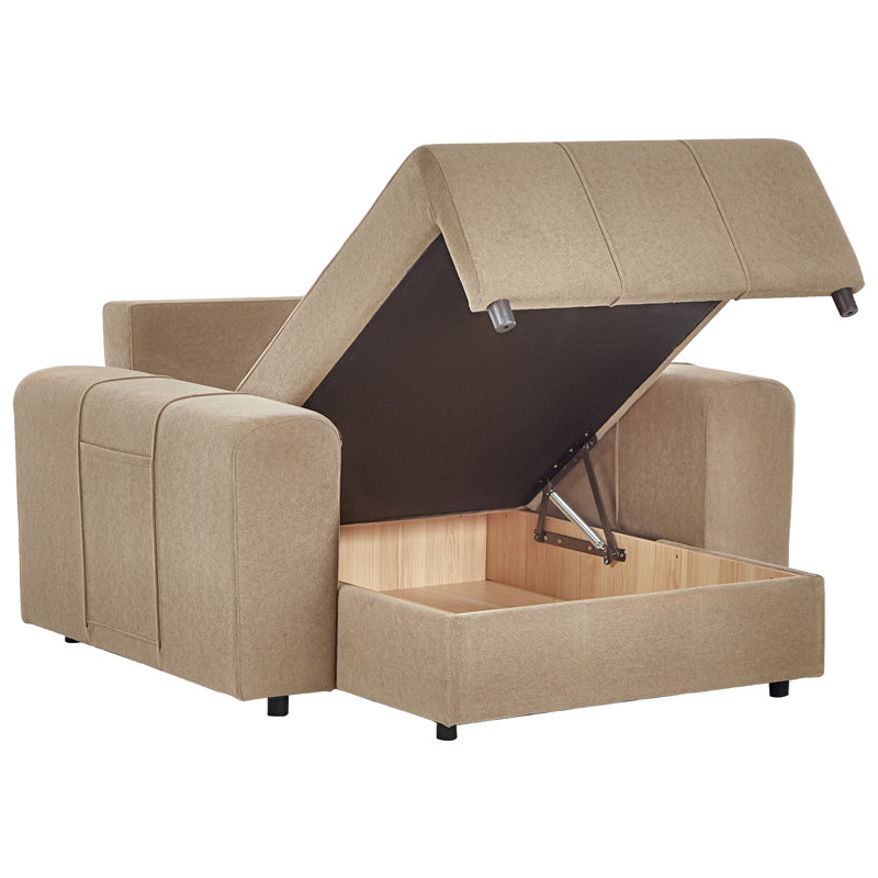 Fabric Chaise Lounge Chantea, Brown