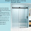 Porte de douche H 76 po, l 60 po, verre trempé, noir mat, To Damage 60 po x 76 po, article de salle de bain 1/4 po