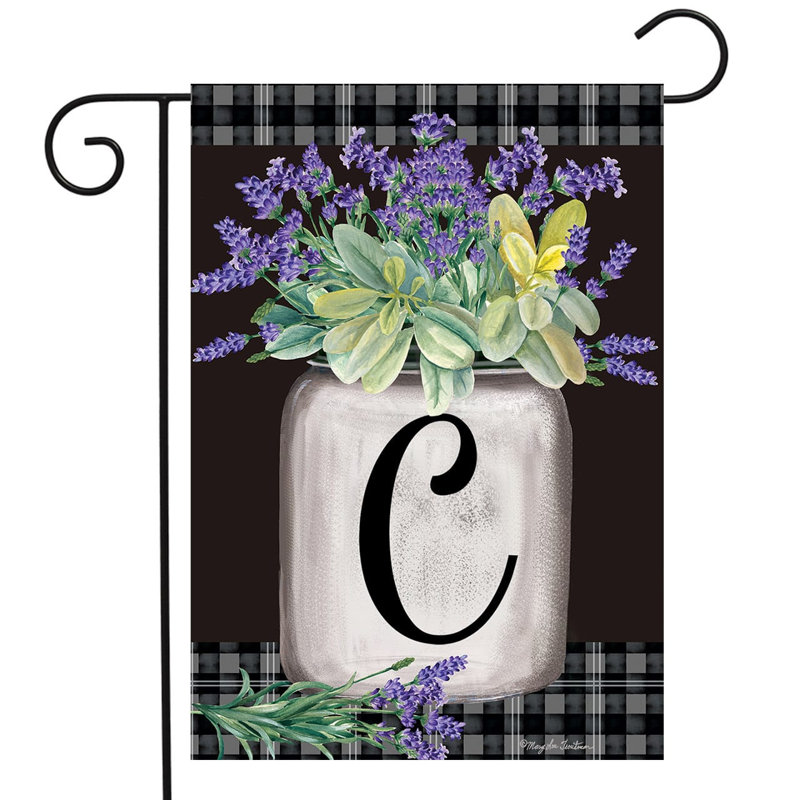 Drapeau de jardin ferme monogramme lettre C