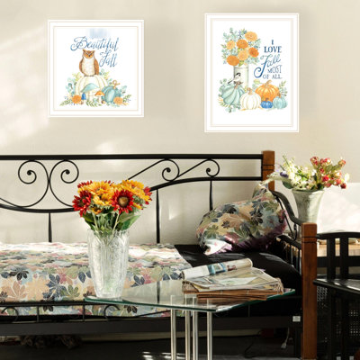 2 «I Love Fall Most of All», art mural blanc, rend votre chambre à coucher plus élégante