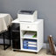 Support mobile pour imprimante, classeur à roulettes avec roulettes, armoire d'appoint avec tablette réglable, tiroir et support pour unité centrale 