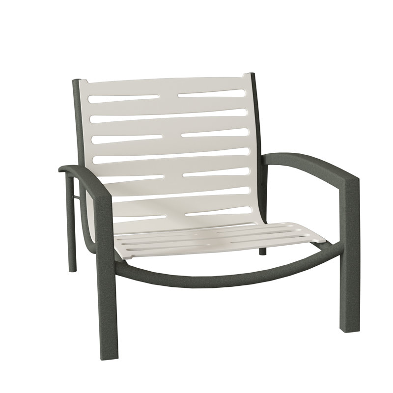 South Beach Outdoor Lounge Chair, Parchment Vinyl, Sonora