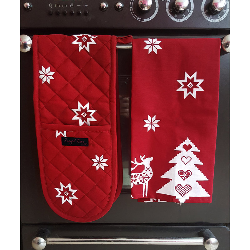 Cotton Tea Towel Kitchen Towel, Red