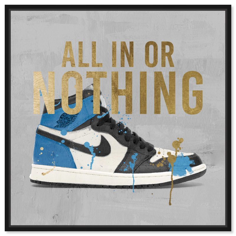 «All in Sneaker», reproduction d'art sur toile, Cadre noir, H 12 po x l 12 po