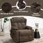 Fauteuil inclinable électrique en lin brun Lusio