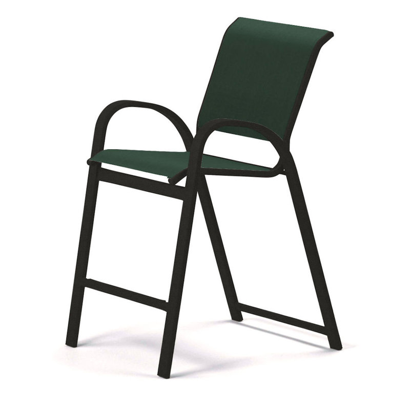 Tabouret de bar 42 po Holna, Vert forêt 22D Sunbrella® vert, Graphite texturé