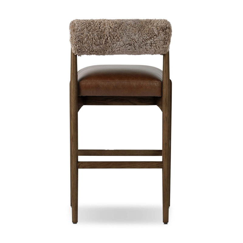 Jazelle Stool, Havana Brown Teddy Fabric, Bar Stool (31" Seat Height)