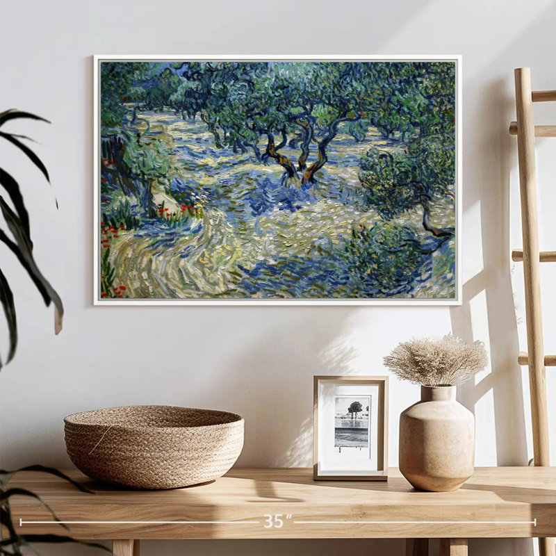 Olive Orchard 1889, Cadre flottant blanc, 25 po x 17 po