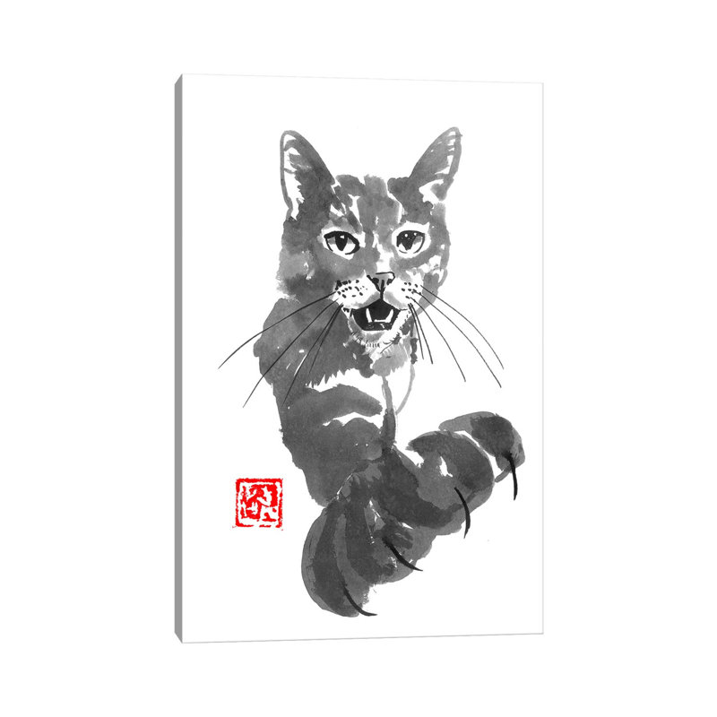 Demanding by Péchane - Painting on Canvas, Wrapped Canvas, 30.48 cm H x 45.72 cm W