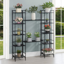 32.5 3 Tier Folding Metal Shelf White - Breighton Home