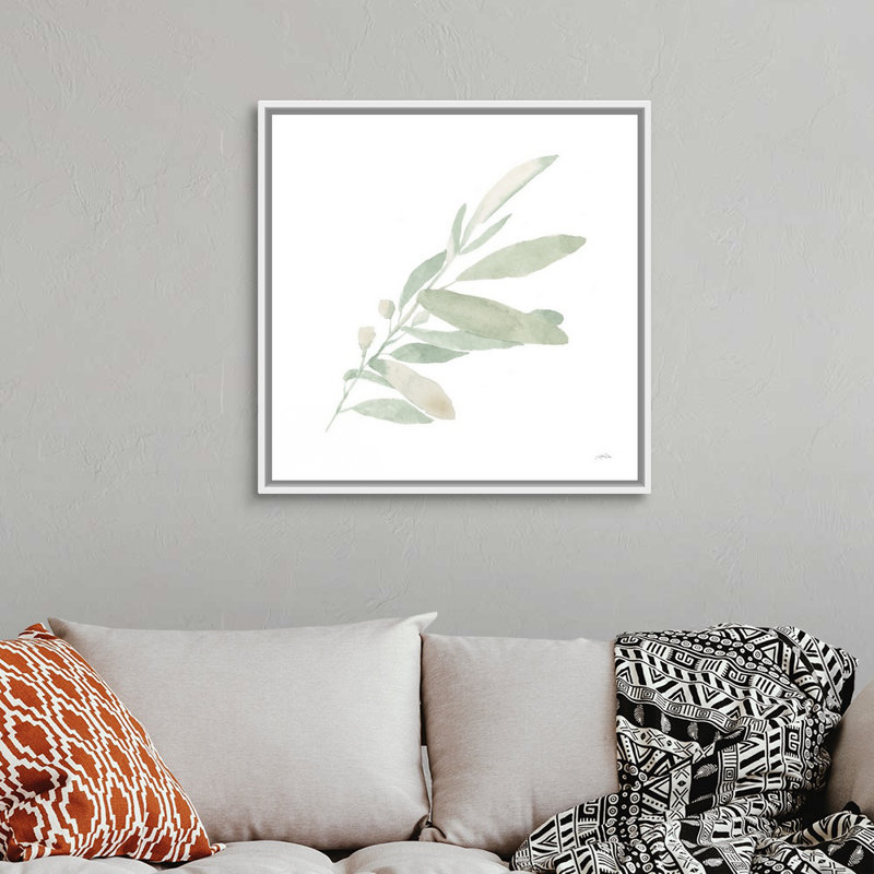 Art mural sur toile Sage I, Toile avec cadre blanc, H 32 po x l 32 po