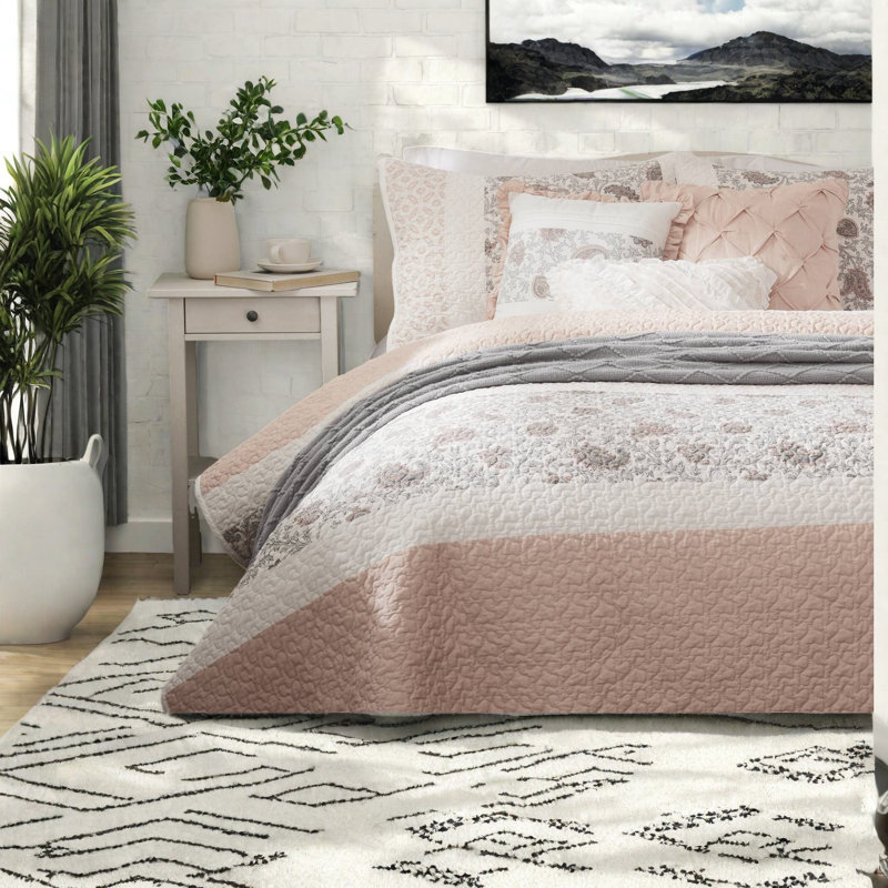de literie en percale de coton une pièce, très grand / très grand californien, conçu pour un décor campagnard