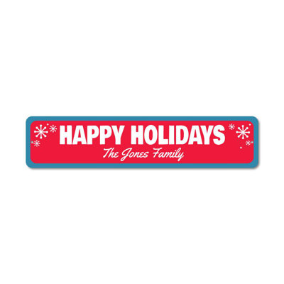 Happy Holidays Snowflake Aluminum Sign