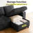 Multifunctional Sectional Sleeper Sofa With Usb/Type-C Charging, 5-Position Recline, Tool-Free Assembly, Chenille Fabric With Removable Washable Covers-L Shape Sofa-394931883-397086784