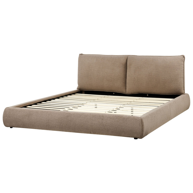 Bed Boucle VINAY 200 cm Taupe, Beige, Super King (6')