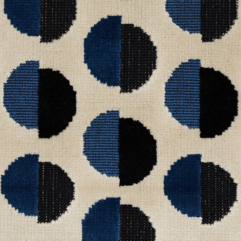 Tissu en velours demi-lune, Bleu marine