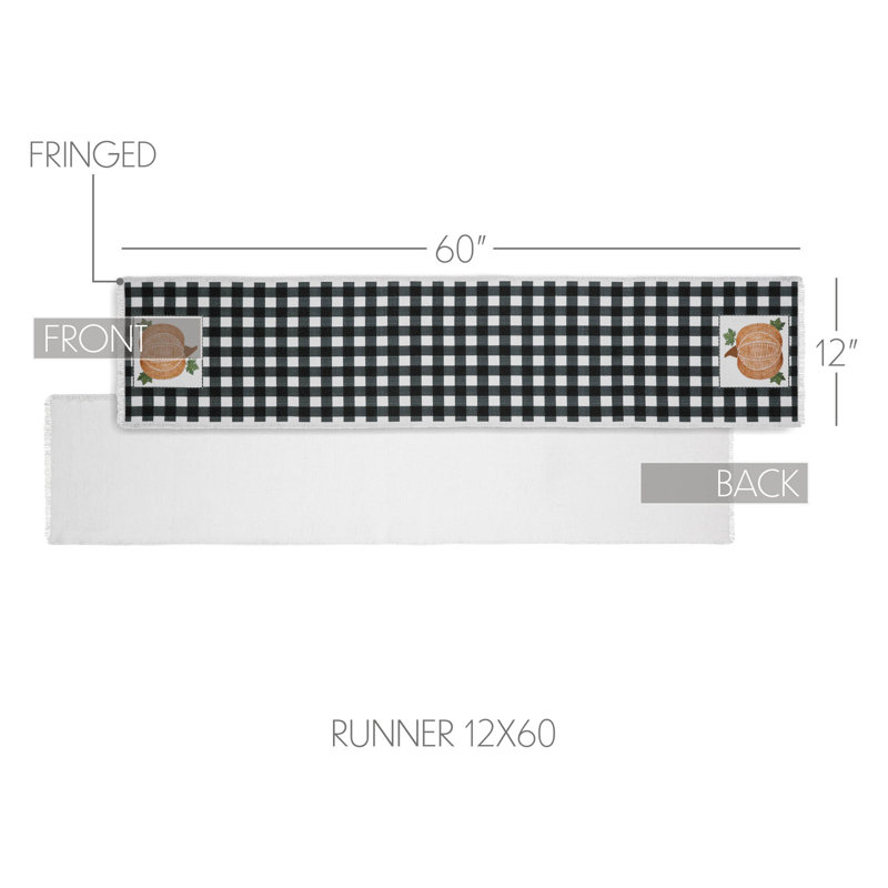  Chemin de table Annie Buffalo, L 60 po x P 12 po