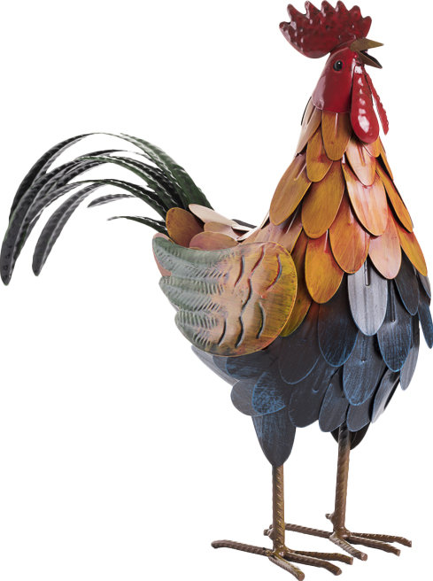 Metal Garden Rooster Statue