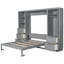 Space Bed In Grey With Closet And Storage Options Queen-Size Under Drawer Shelf Unit