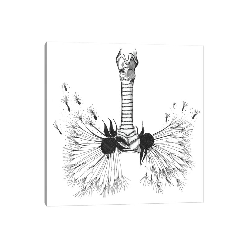 Lungs Anatomy Print, Respiratory Therapy, Pulmonologist by Aged Pixel - Wrapped Canvas Print