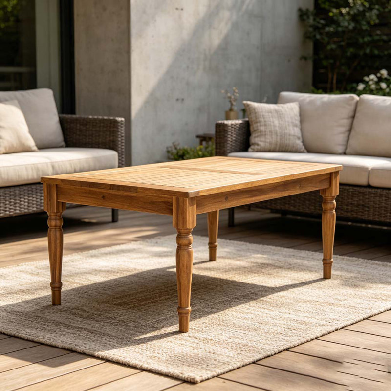 Table basse d'extérieur, finition naturelle