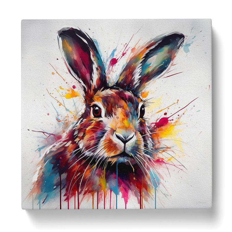 Hare Abstract No.1 - Wrapped Canvas, 35cm H x 35cm W x 3cm D