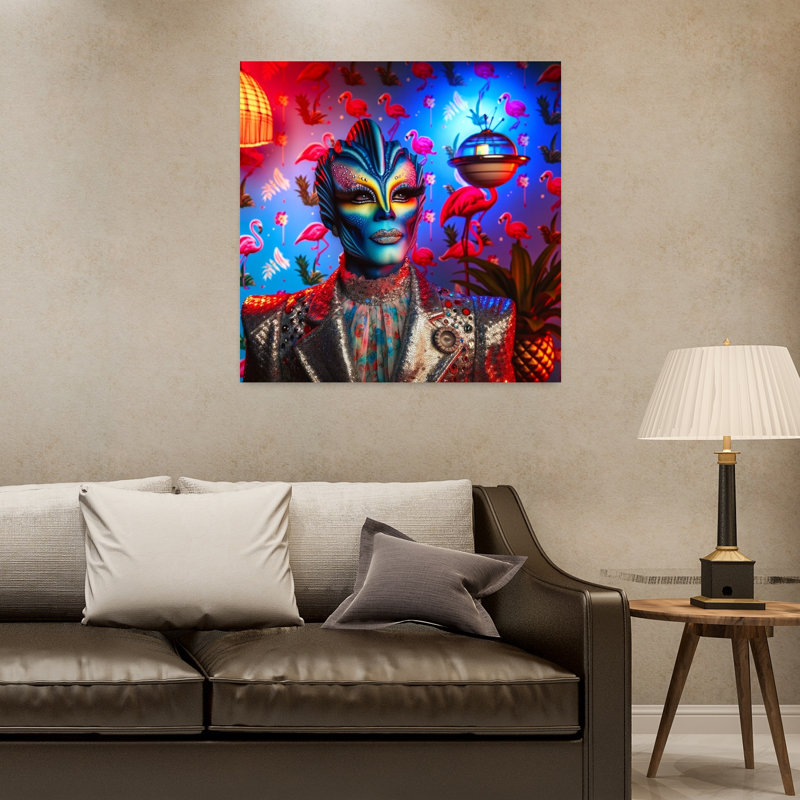 Art contemporain, art contemporain abstrait surréel, H 32 po x l 32 po