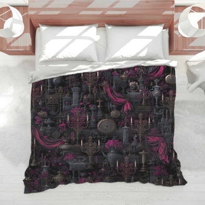 Édredon drapé avec bougeoirs Gothic