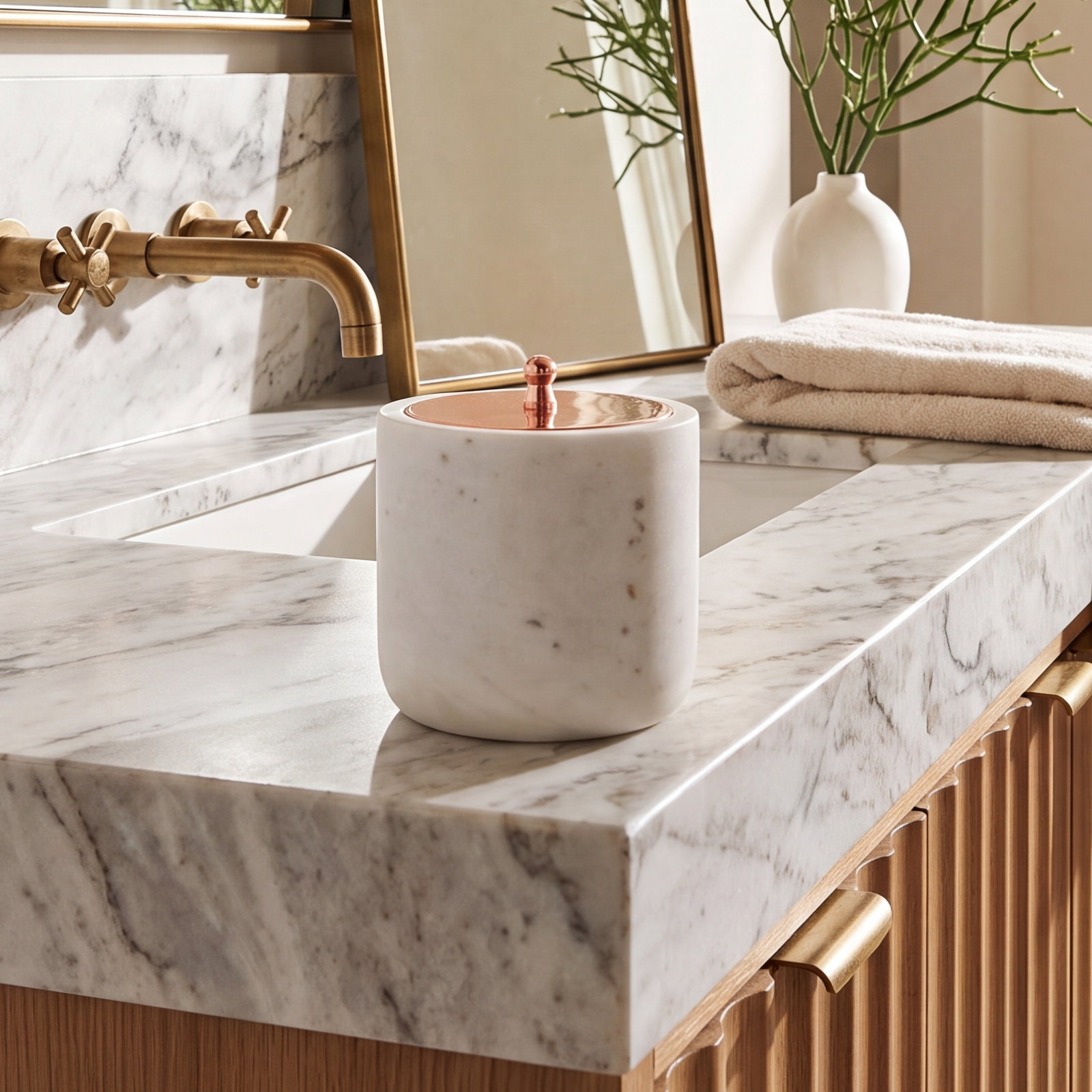 Fernand Marble Bathroom Storage Container