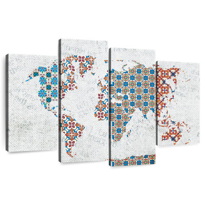 Carte du monde des carreaux floraux Aliaz