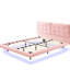 Structure de lit pour grand lit avec lumières à DEL, bouton rose, cuir d'unité centrale, cuir flottant confortable, design, lecture confortable