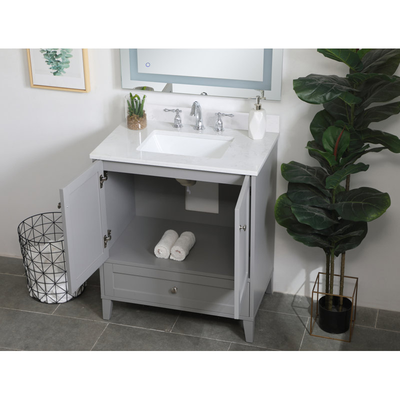 Ensemble de meuble-lavabo simple 30 po Gera, gris