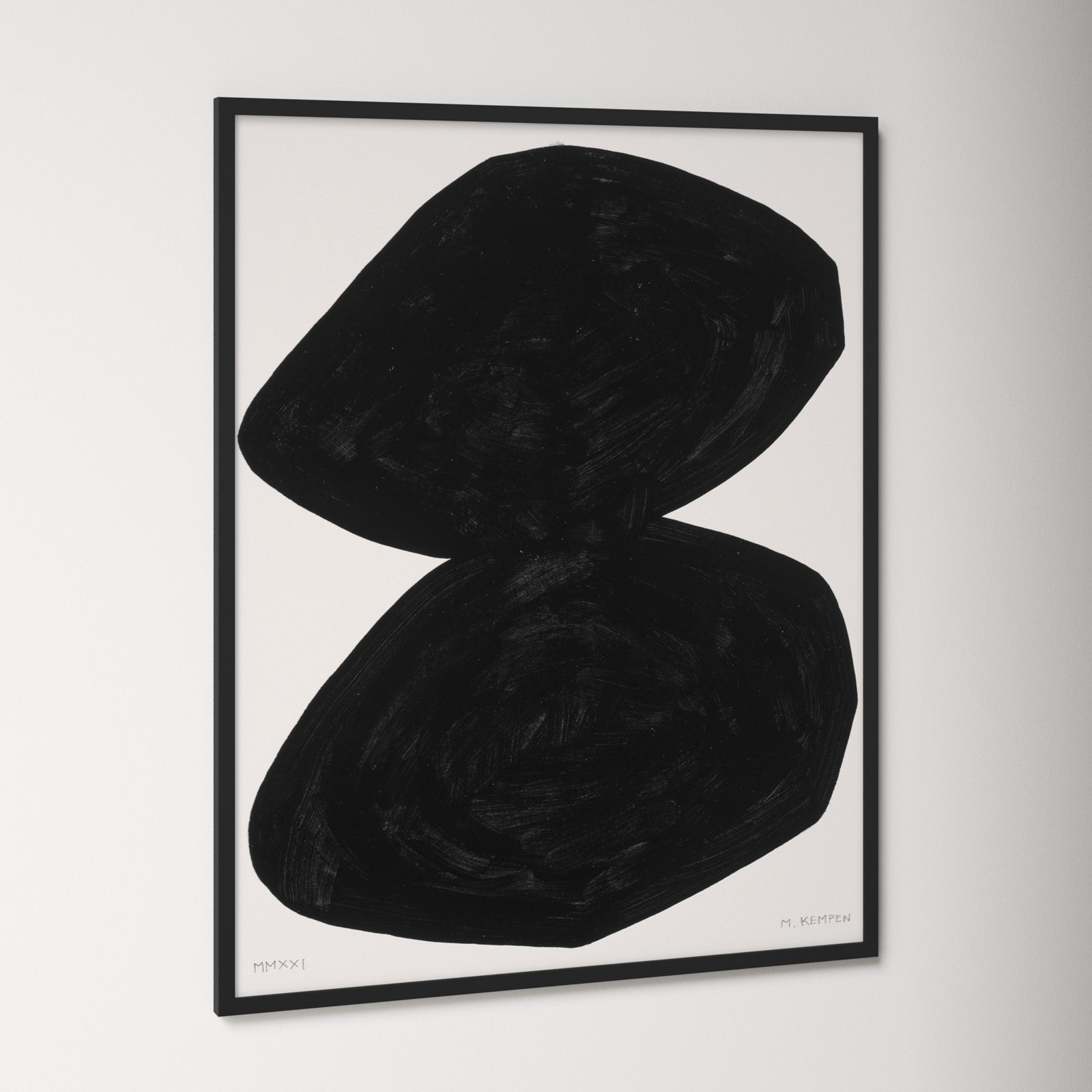 Module On White 2 by Michael Kempen, Black, 50" H x 40" W x 1.25" D