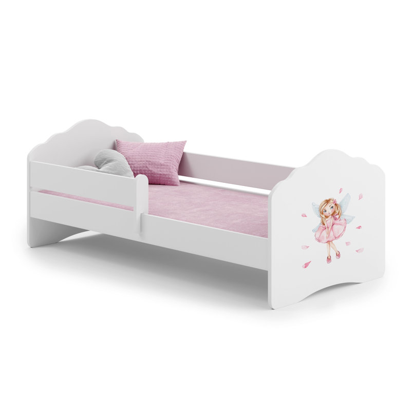 FALA children's bed with railing Girl with wings, European Toddler (80 x 160cm)