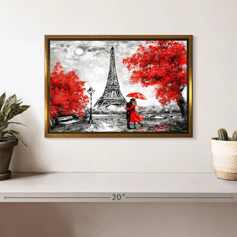Paris Couple Pop, Cadre flottant doré, 13 po x 9 po